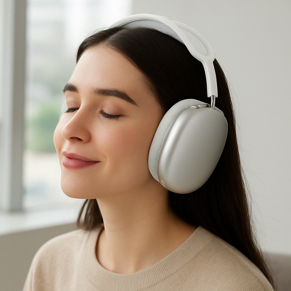 Nowoczesne słuchawki Bluetooth 5.0 z wbudowanym mikrofonem, zapewniające czysty dźwięk audio.