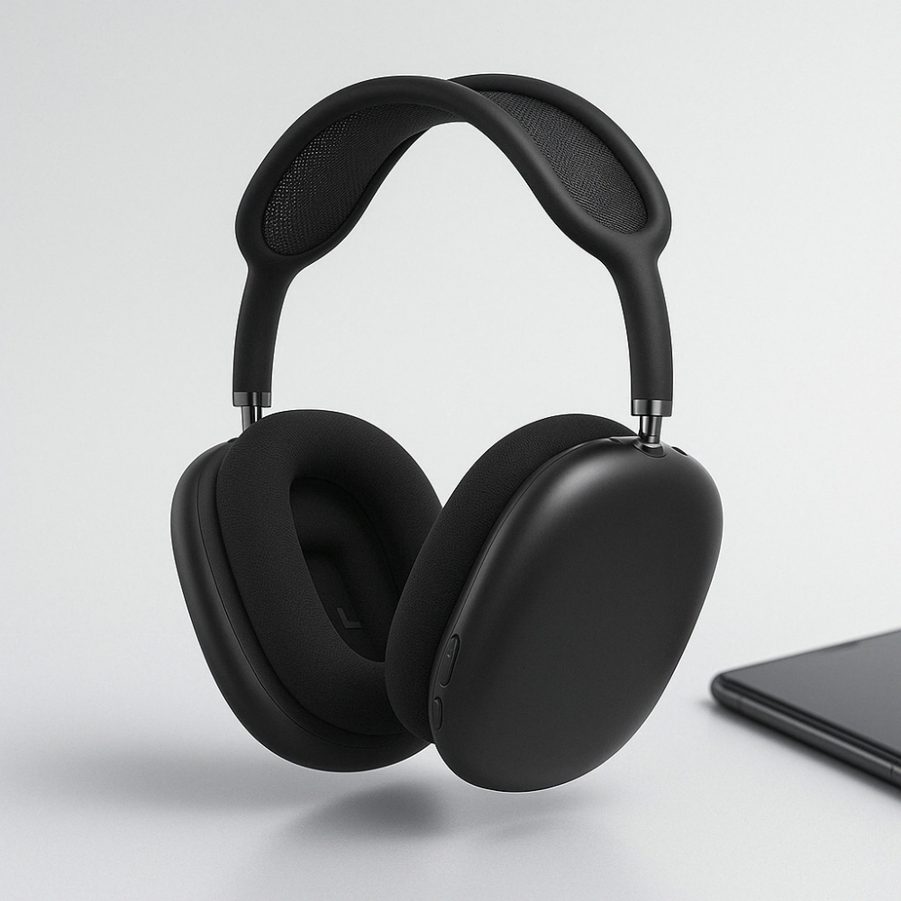 Słuchawki Bluetooth z mikrofonem, zapewniające wyraźne rozmowy telefoniczne i wideokonferencje.