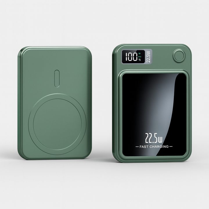 Nowoczesny powerbank z bezprzewodowym Qi, szybkim ładowaniem 22.5W i portem USB-C.