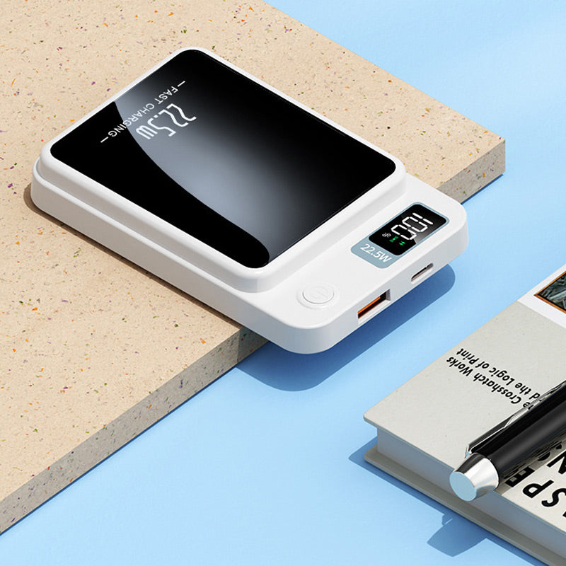 Kompaktowy powerbank z baterią 10000mAh/20000mAh, szybkim ładowaniem 22.5W i Qi.