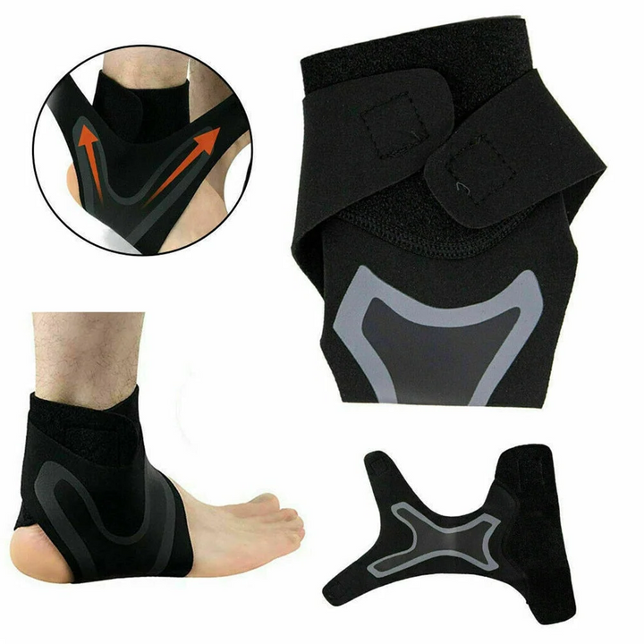 Czarny i niebieski stabilizator kostki unisex. Skuteczne wsparcie stawu skokowego i ulga w bólu.