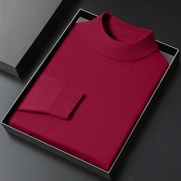 Elegancka odzież męska - sweter z kołnierzem, tył