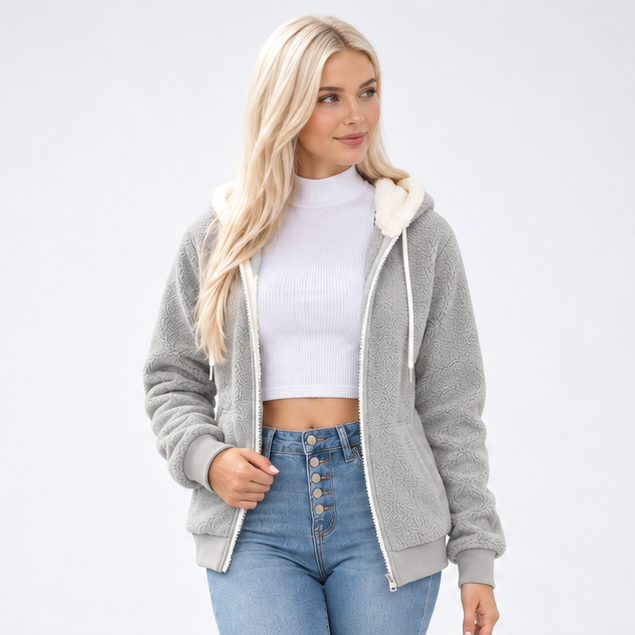 Stylowa jesienna bluza damska z kapturem, styl casual