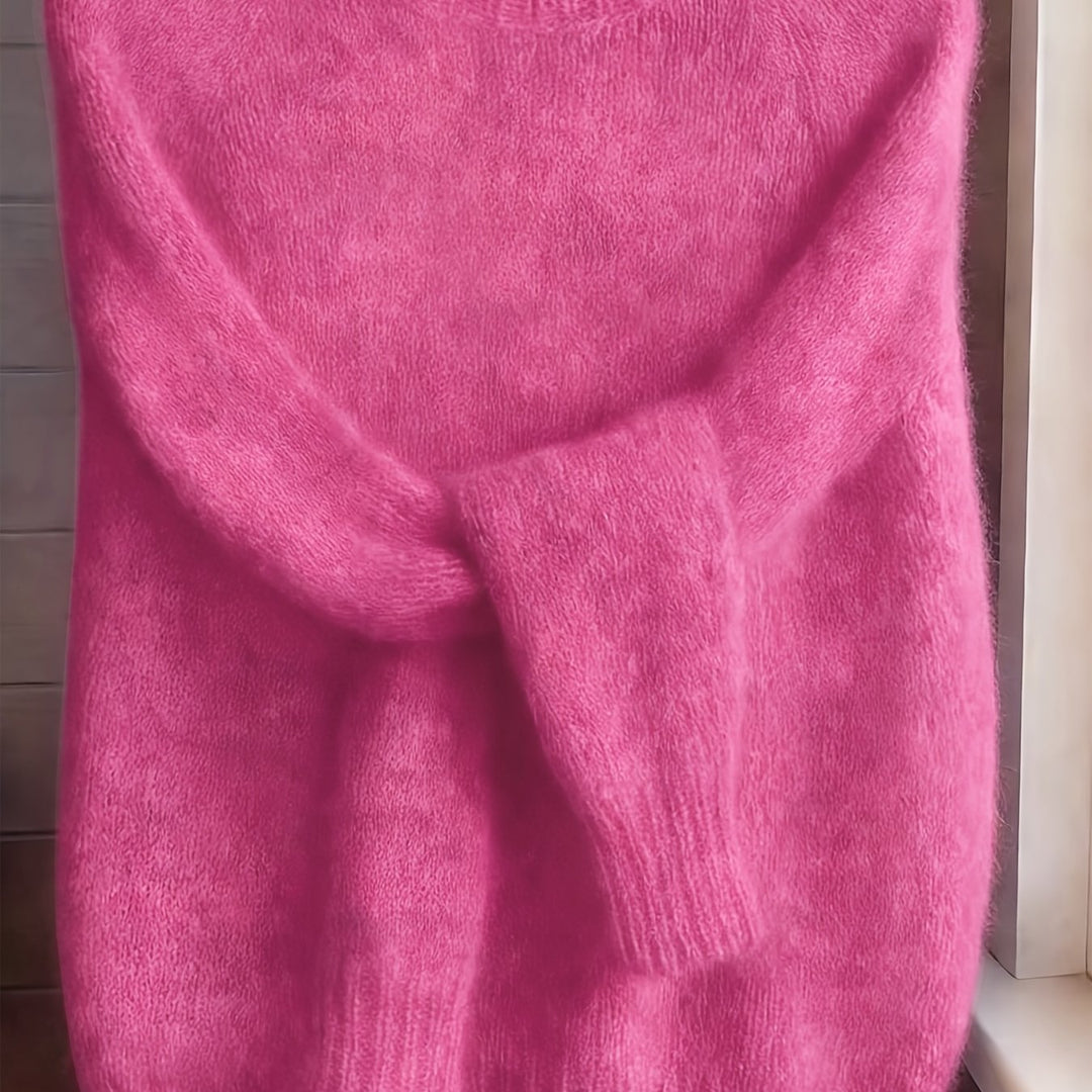 Elegancka odzież damska beżowy sweter o miękkim splocie