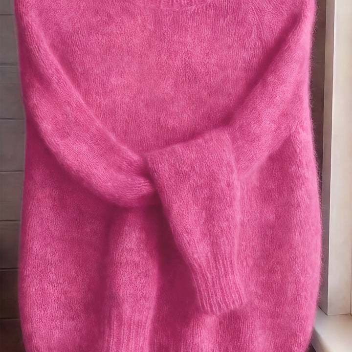 Elegancka odzież damska beżowy sweter o miękkim splocie