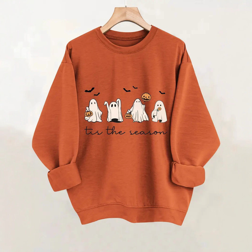 Wygodna bluza damska oversize w stylu Halloween z długim rękawem