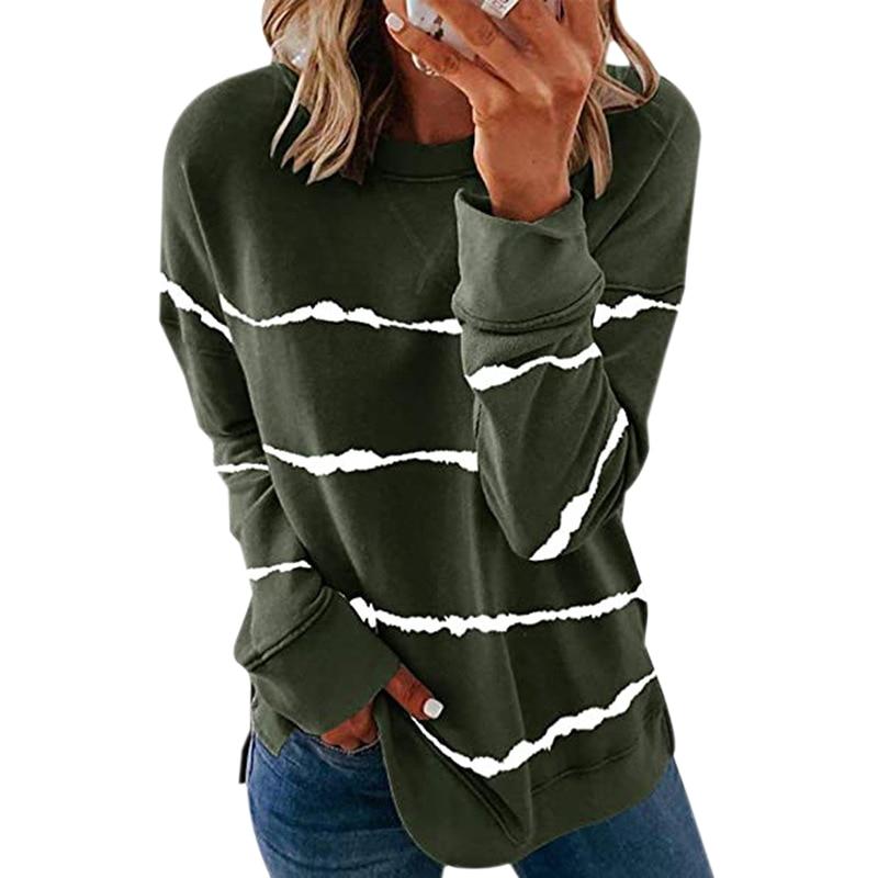 Komfortowa bluza damska w nieregularne paski, nierozpinana, idealna na sportowy i casualowy look.