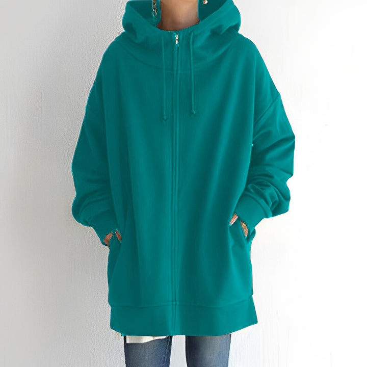 Ciepła damska bluza oversize z kapturem na zimę, swobodny styl streetwear.