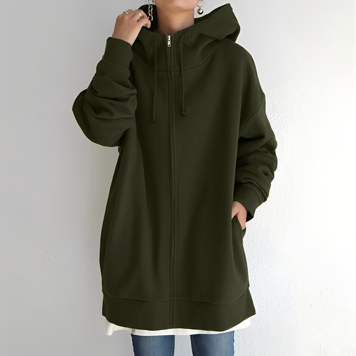 Stylowa damska bluza oversize z kapturem, modny element garderoby na co dzień.