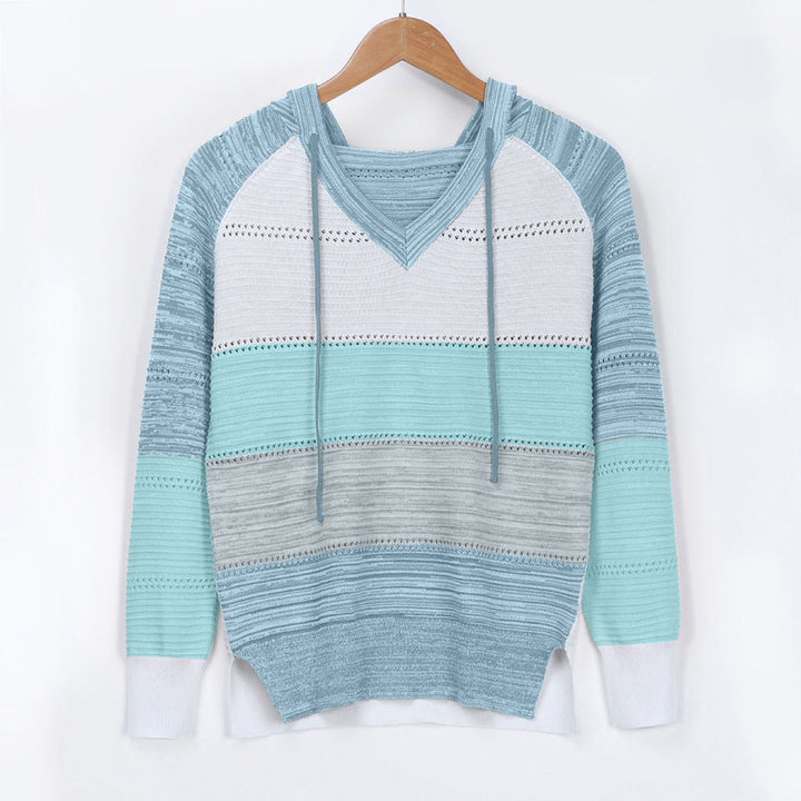 Damska bluza sweterkowa ombre z kapturem, modna i wygodna. Idealna na co dzień.