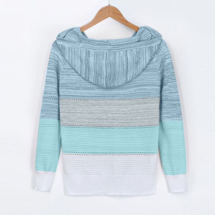 Wygodna damska bluza z kapturem, efekt ombre, miękka sweterkowa tkanina.