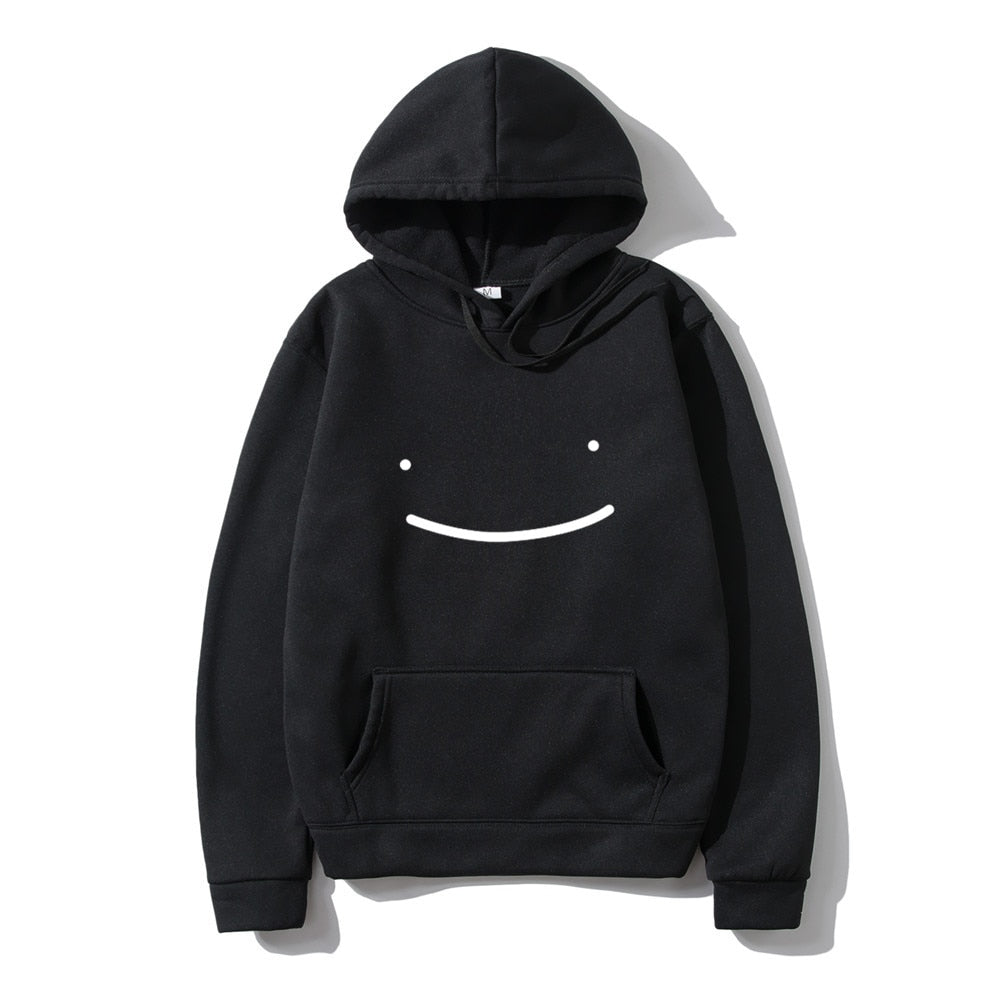 Luźna, komfortowa bluza damska z kapturem, wyróżniająca się wesołym, uśmiechniętym nadrukiem. Idealna do stylizacji streetwear.
