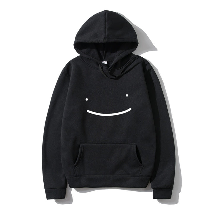 Luźna, komfortowa bluza damska z kapturem, wyróżniająca się wesołym, uśmiechniętym nadrukiem. Idealna do stylizacji streetwear.