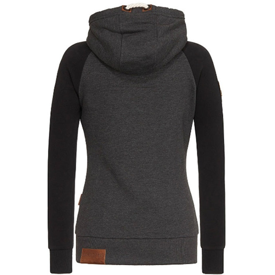 Damska bluza z kapturem i zamkiem, idealna na co dzień. Komfortowa i stylowa odzież casual.