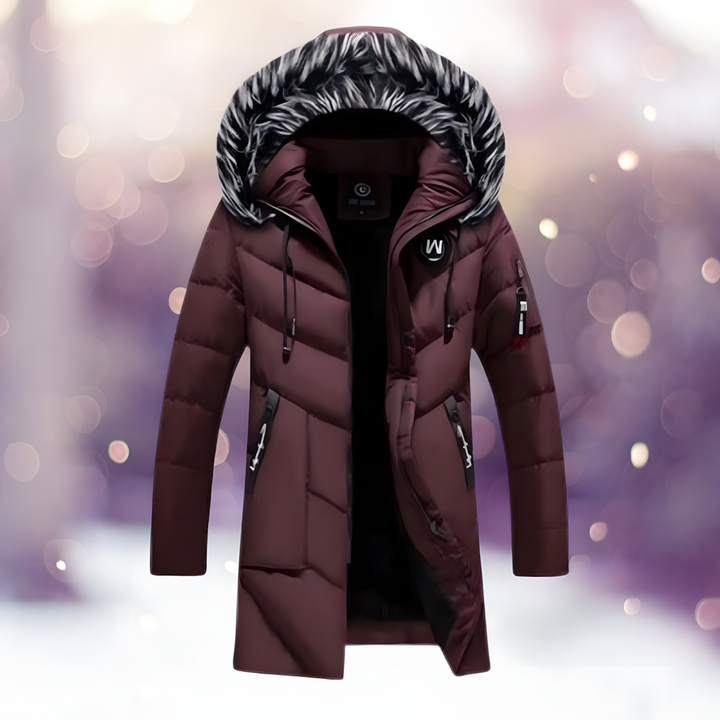 Damska długa parka zimowa slim fit z kapturem, ciepła i modna, idealna na mroźne dni.