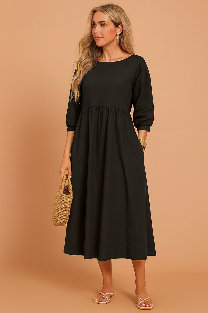 Długa sukienka letnia maxi, damska i elegancka, zapewniająca wygodę w casualowym stylu.