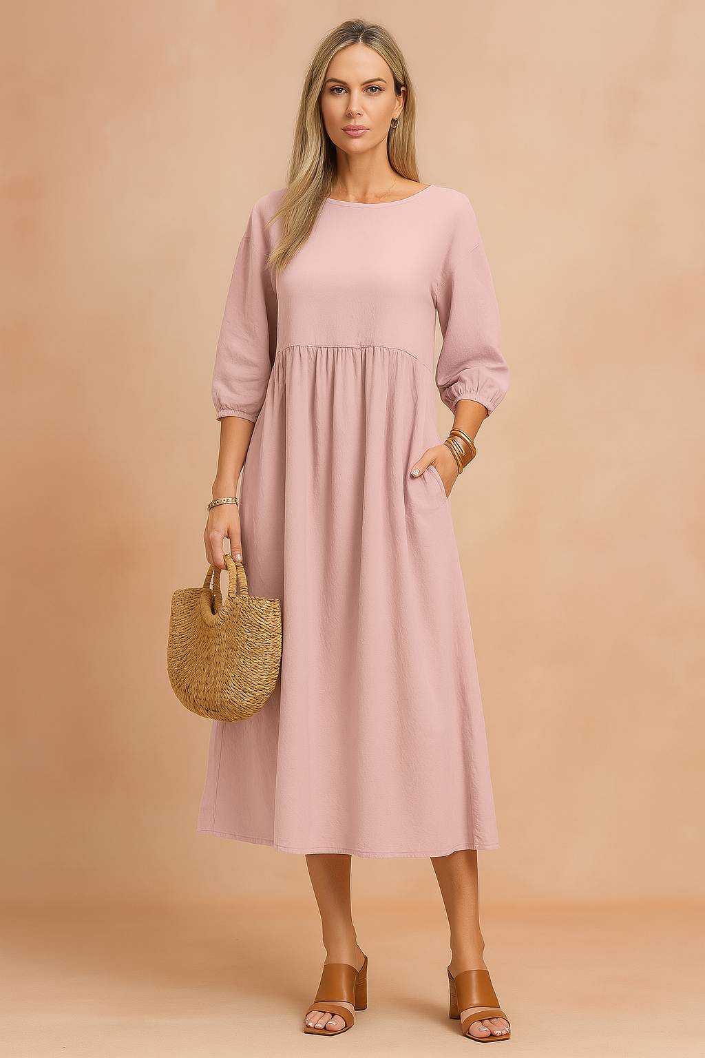 Uniwersalna damska sukienka letnia maxi, elegancka na imprezy, wygodna na co dzień.