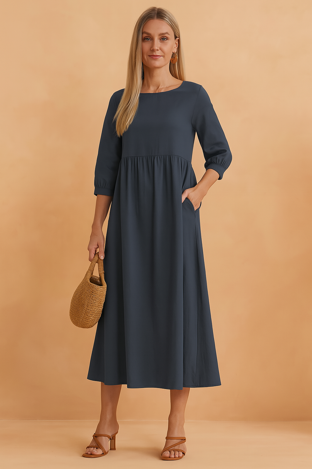 Kobieca modna sukienka maxi, letnia i elegancka, idealny wybór na ciepłe dni.