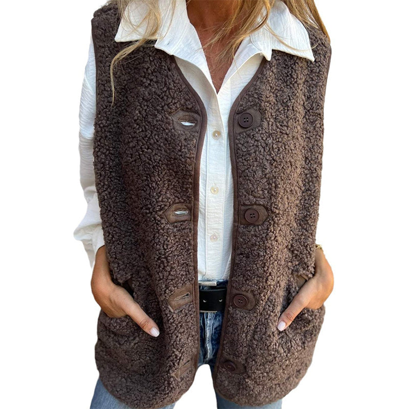 Damska kamizelka zimowa Amelia Cozy Fleece, miękki polar, zapewniająca ciepło i styl.
