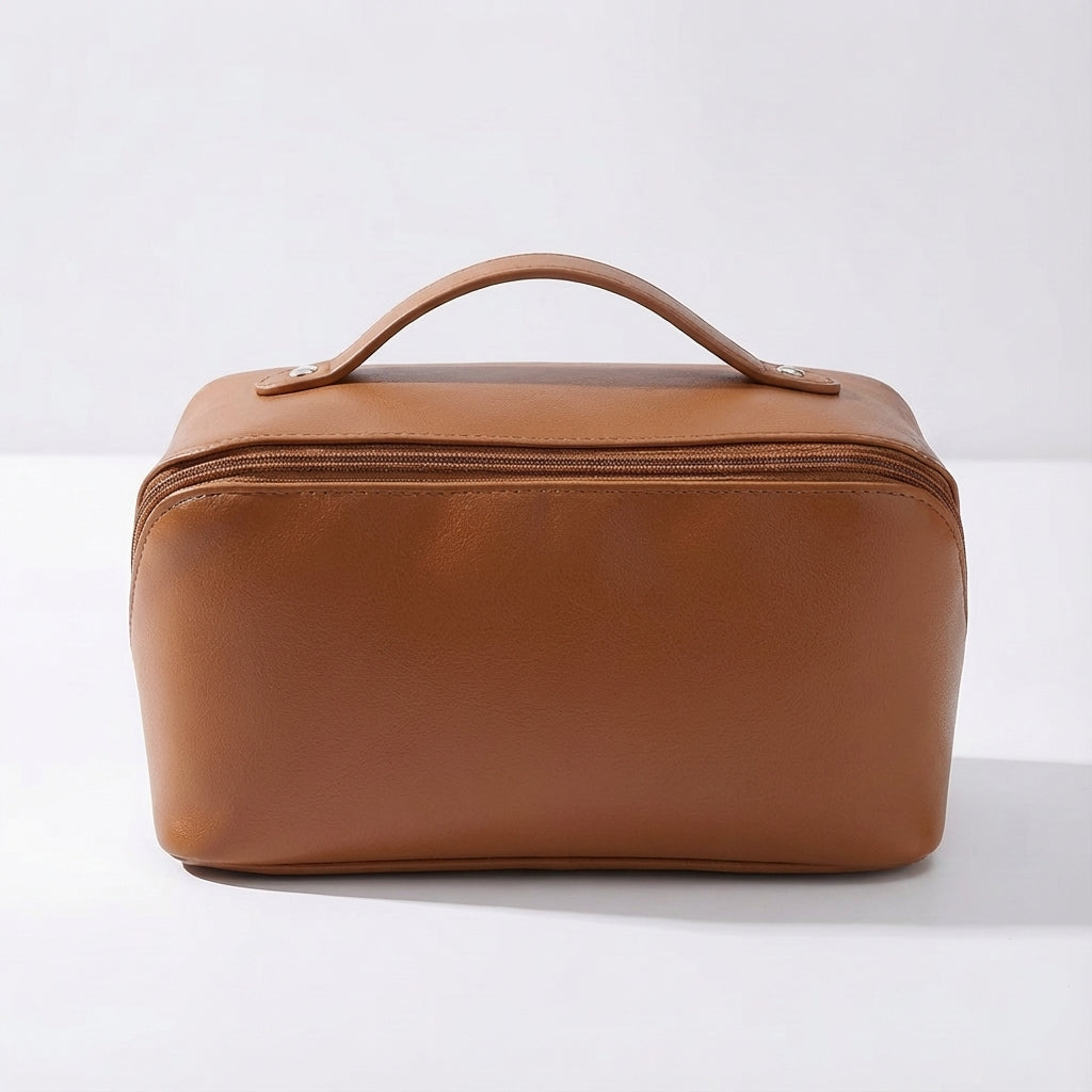 Praktyczny organizer podróżny na kosmetyki damskie. Elegancka torba z wieloma komorami na makijaż.