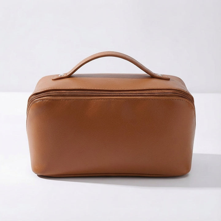 Praktyczny organizer podróżny na kosmetyki damskie. Elegancka torba z wieloma komorami na makijaż.