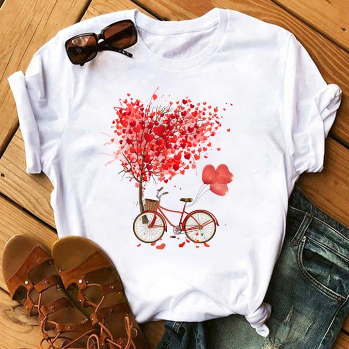 Stylowa damska koszulka T-shirt z unikatowym nadrukiem. Luźna i modna, doskonała na co dzień.
