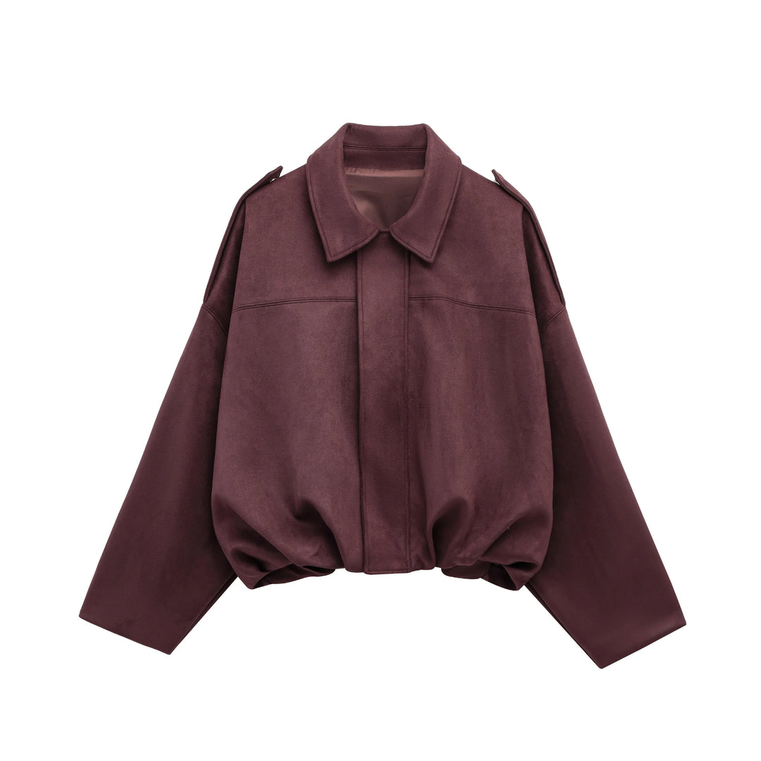 Modna damska kurtka bomberka z zamkiem, vintage look. Swobodny krój na wiosnę/jesień, idealna do stylizacji.