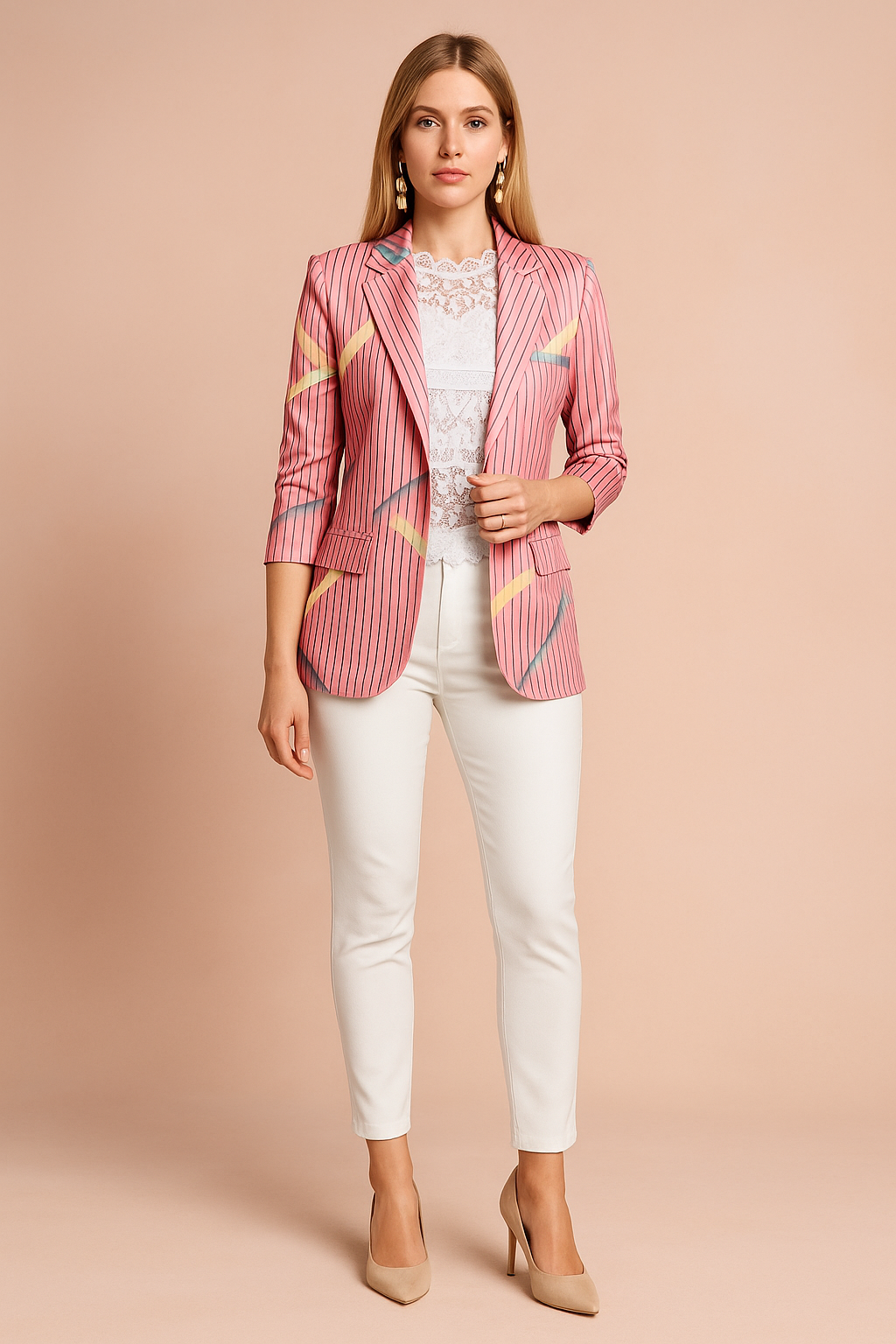 Marynarka Jovie, elegancka i nowoczesna. Damski blazer z wyrazistym kołnierzem szalowym, stylowa odzież.