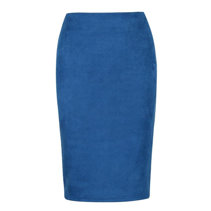 Elegancka damska spódnica ołówkowa midi na modelce, podkreślająca sylwetkę. Klasyczna, modna do biura.