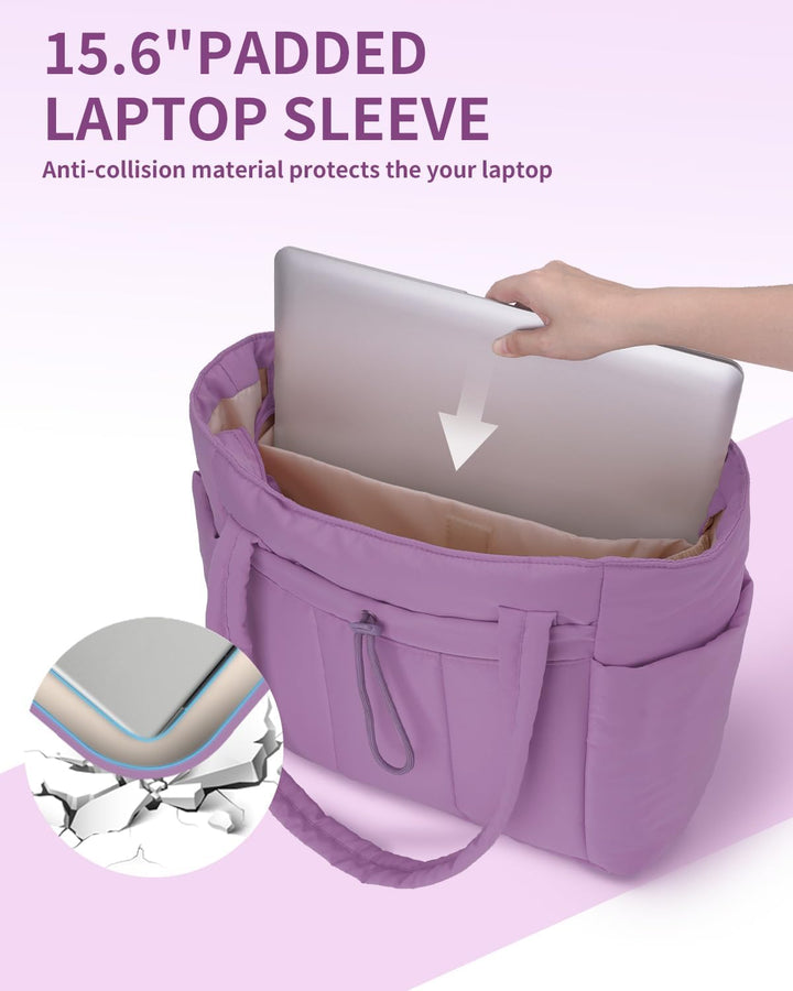 Idealna torba na weekend. Pikowana torebka damska z uchwytem na kubek i miejscem na laptopa.