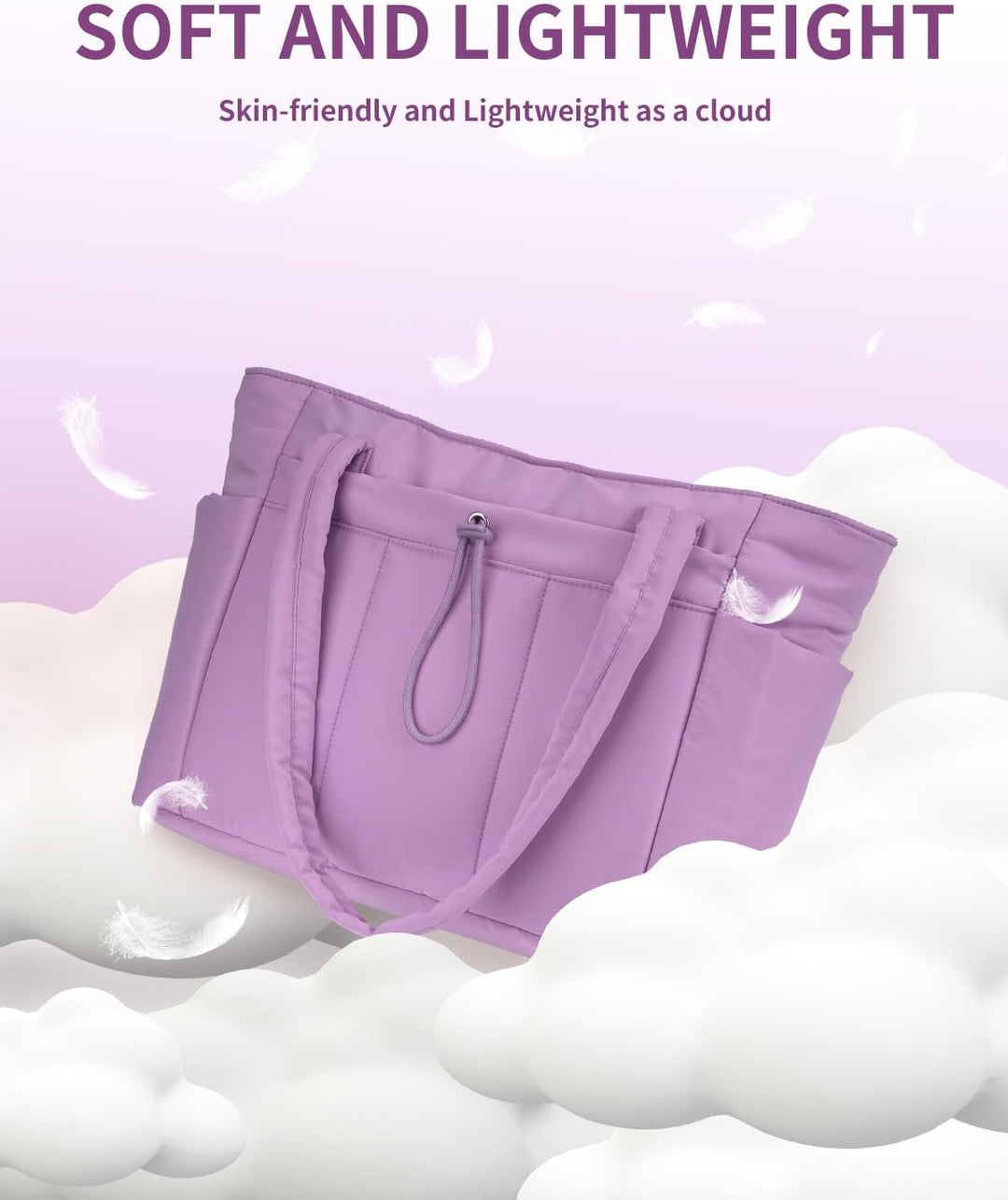 Nowoczesna pikowana torba damska. Shopper z uchwytem na kubek, kieszenią na laptopa, modny design.