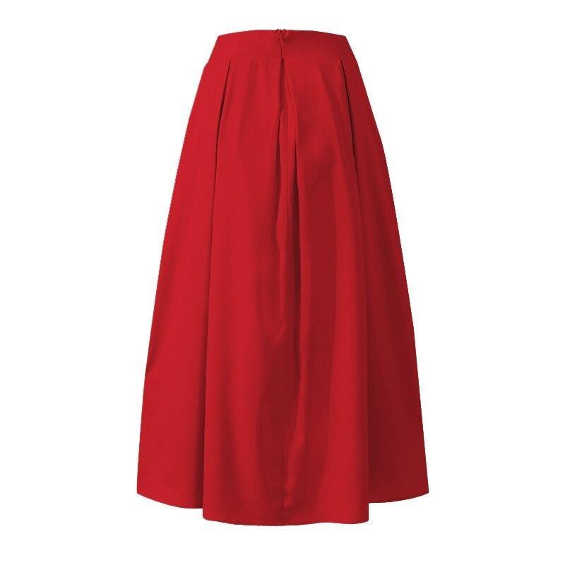 Wygodna letnia spódnica maxi damska, rozkloszowana fasonem A z kieszeniami. Stylowa moda casualowa.
