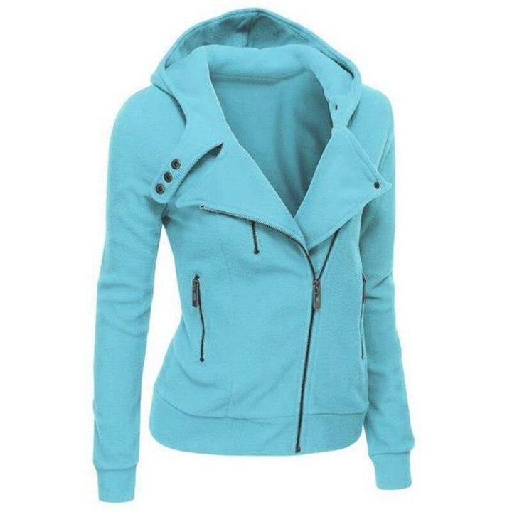 Elegancka damska bluza rozpinana asymetryczna z kapturem. Podkreśla styl i zapewnia komfort na co dzień.