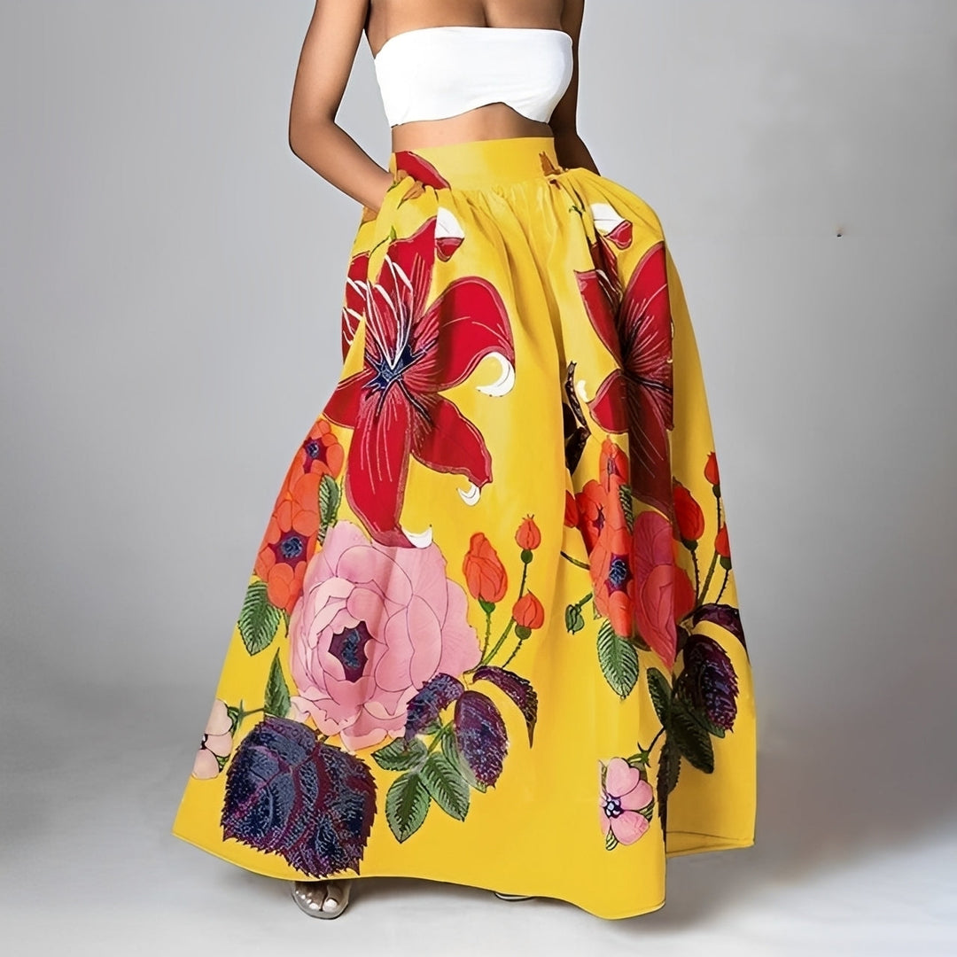 Elegancka damska spódnica boho z wysokim stanem, swobodna i wygodna na letnie dni.