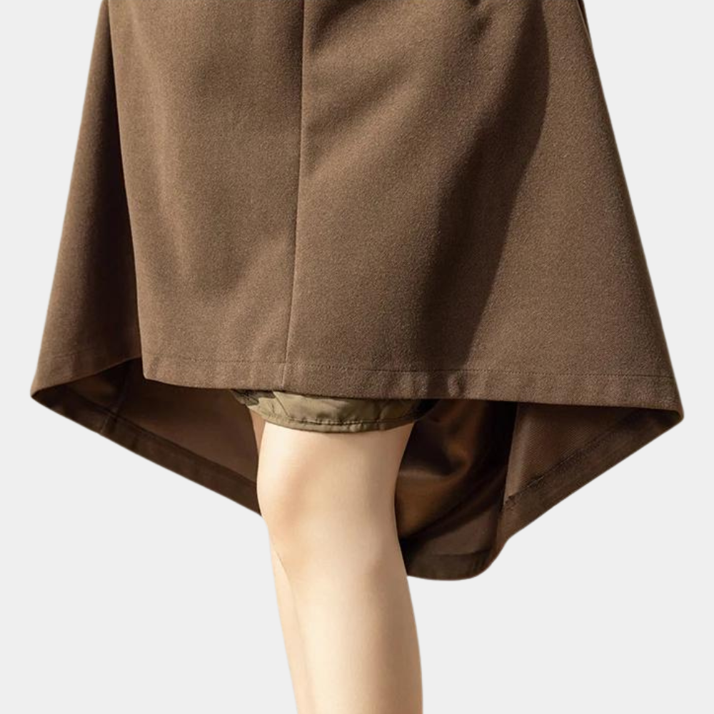 Spódnica damska Elly Elegant w stonowanym kolorze. Moda damska, klasyczna odzież na zimę, stylowa i elegancka.