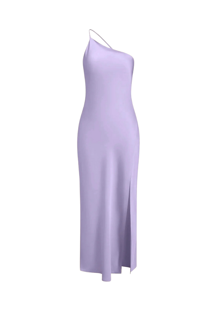 Damska sukienka maxi z odkrytymi plecami, perfekcyjna na wieczór. Elegancka, asymetryczna, kobieca.