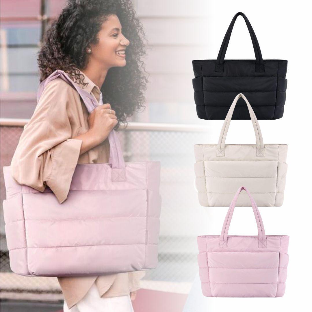 Damska torba shopper Puff na ramię, stylowa i praktyczna. Idealna do codziennego użytku, pracy, uczelni lub na zakupy.