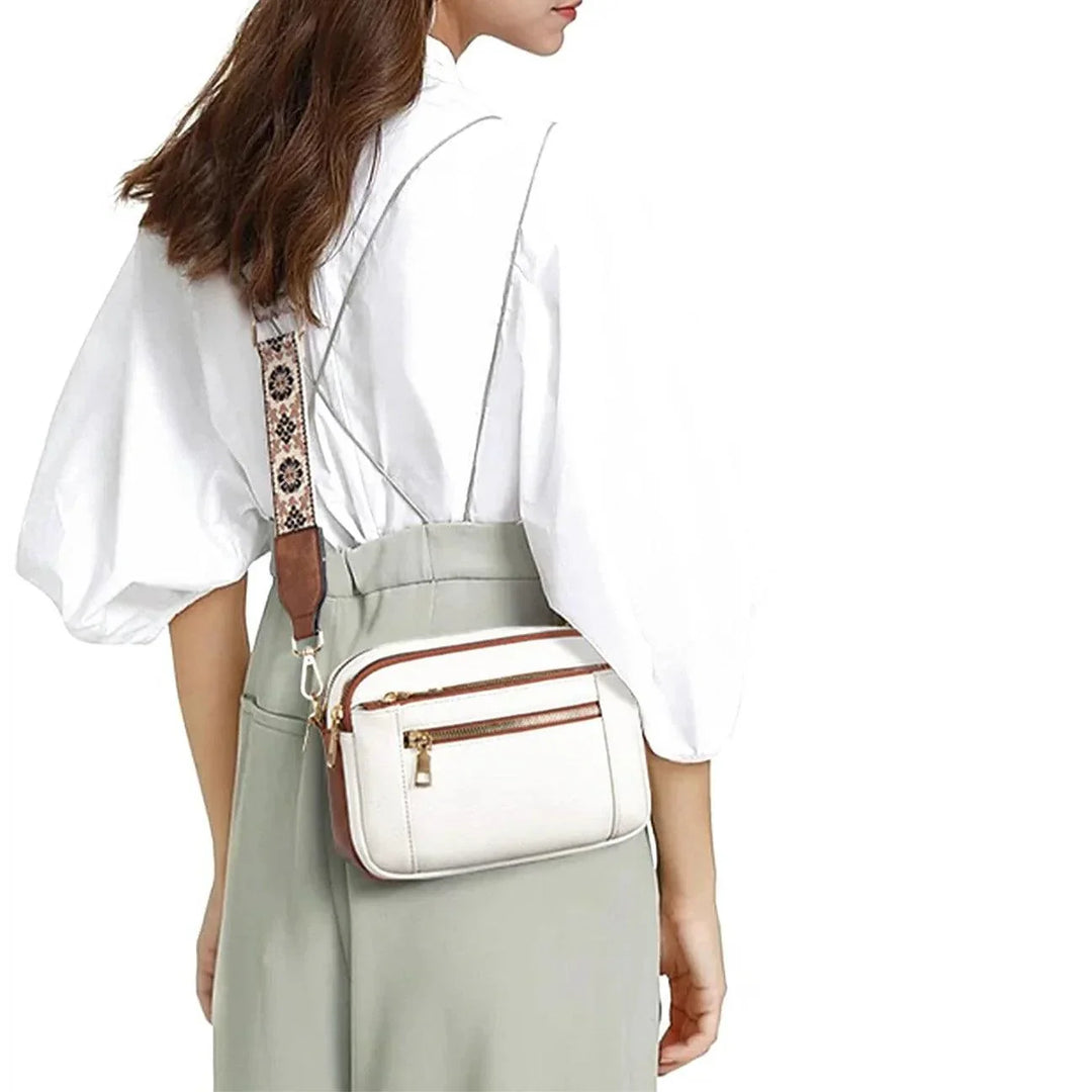 Wegańska torebka cross-body dla kobiet, z eko-skóry, stylowa i przyjazna dla środowiska.
