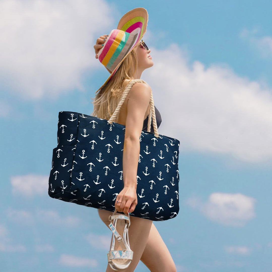 Torba tote damska, wodoodporna, z zamkiem, idealna na każdą pogodę.