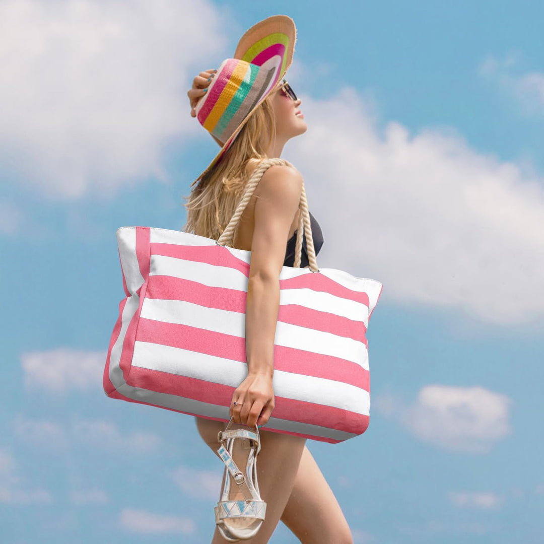Torba tote z oxfordu, damska, wodoodporna, z zamkiem, na plażę.