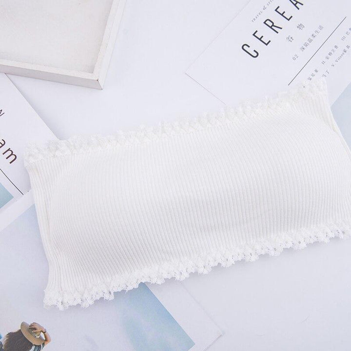 Czarny biustonosz bandeau damski, prążkowany, bezramiączkowy. Elegancka i wygodna bielizna.