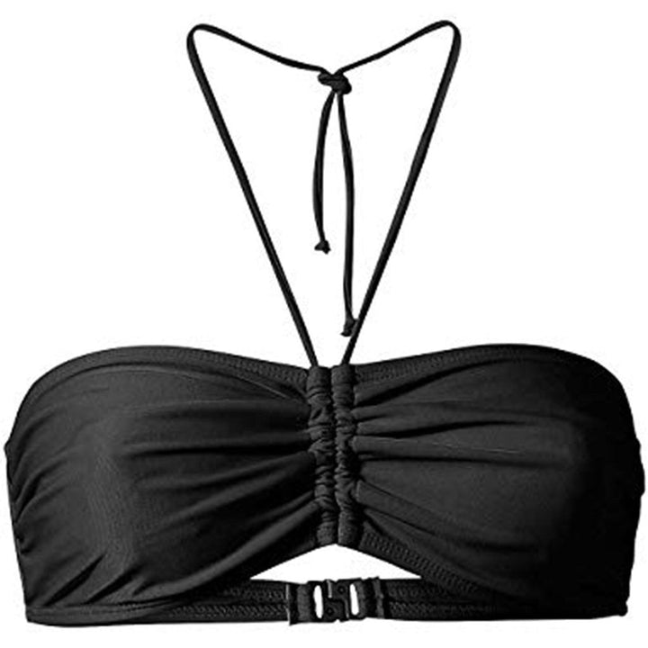 Regulowany biustonosz kąpielowy bikini z marszczeniem, szybkoschnący, na lato.