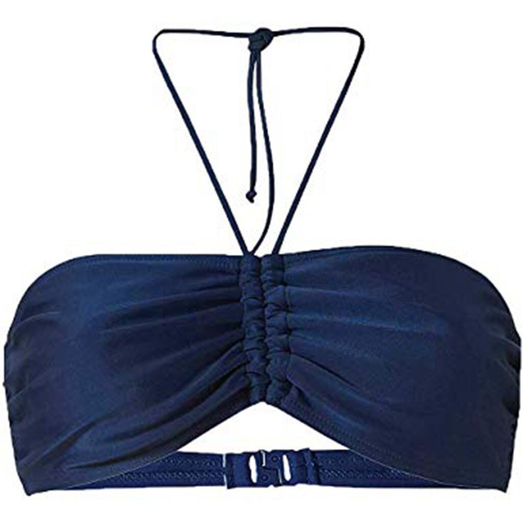 Damski biustonosz kąpielowy bikini z ozdobnym marszczeniem, szybkoschnący.