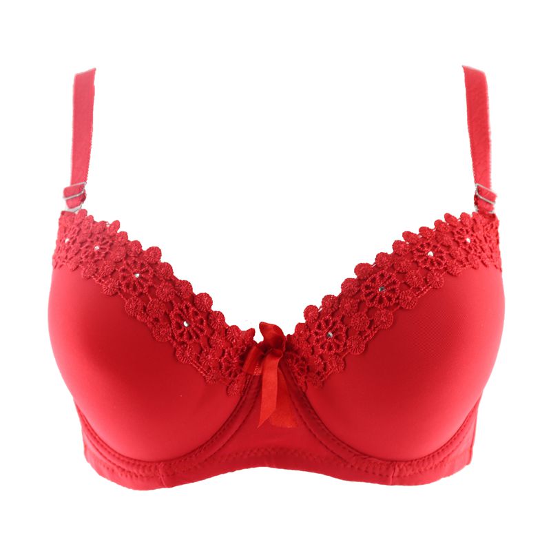 Delikatny biustonosz push-up damski z elegancką koronką, podkreślający kształty. Komfortowa bielizna.