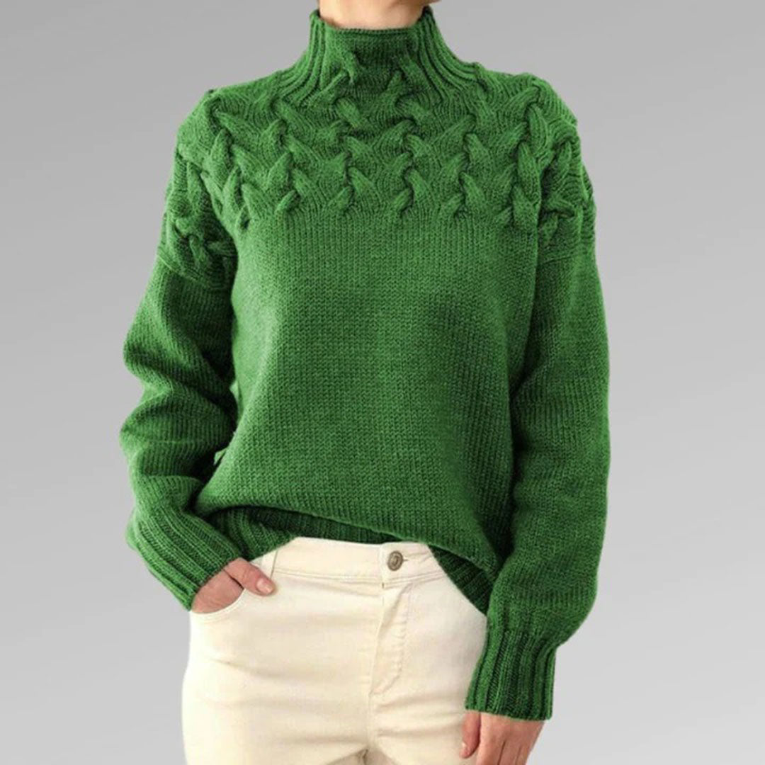 Elegancki i komfortowy damski sweter z golfem oversize, modny dodatek do zimowej garderoby.