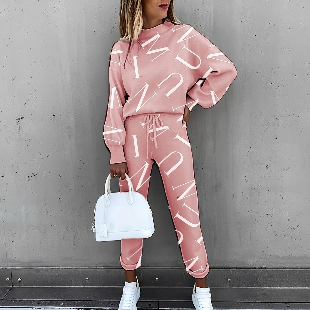 Elegancki dres damski Helen, komplet bluza i spodnie. Modny styl uliczny, idealny na wiele okazji.