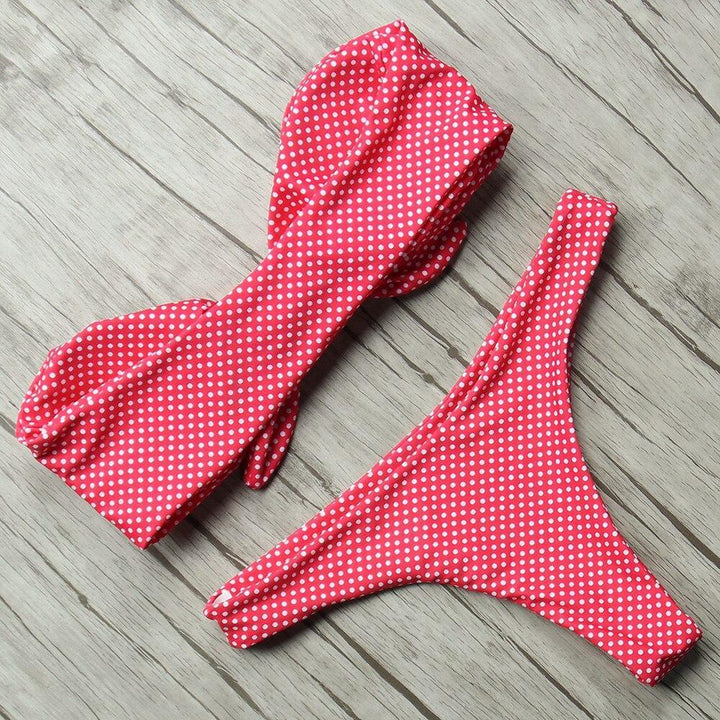 Modne bikini bandeau bez ramiączek, dwuczęściowy strój kąpielowy dla kobiet.