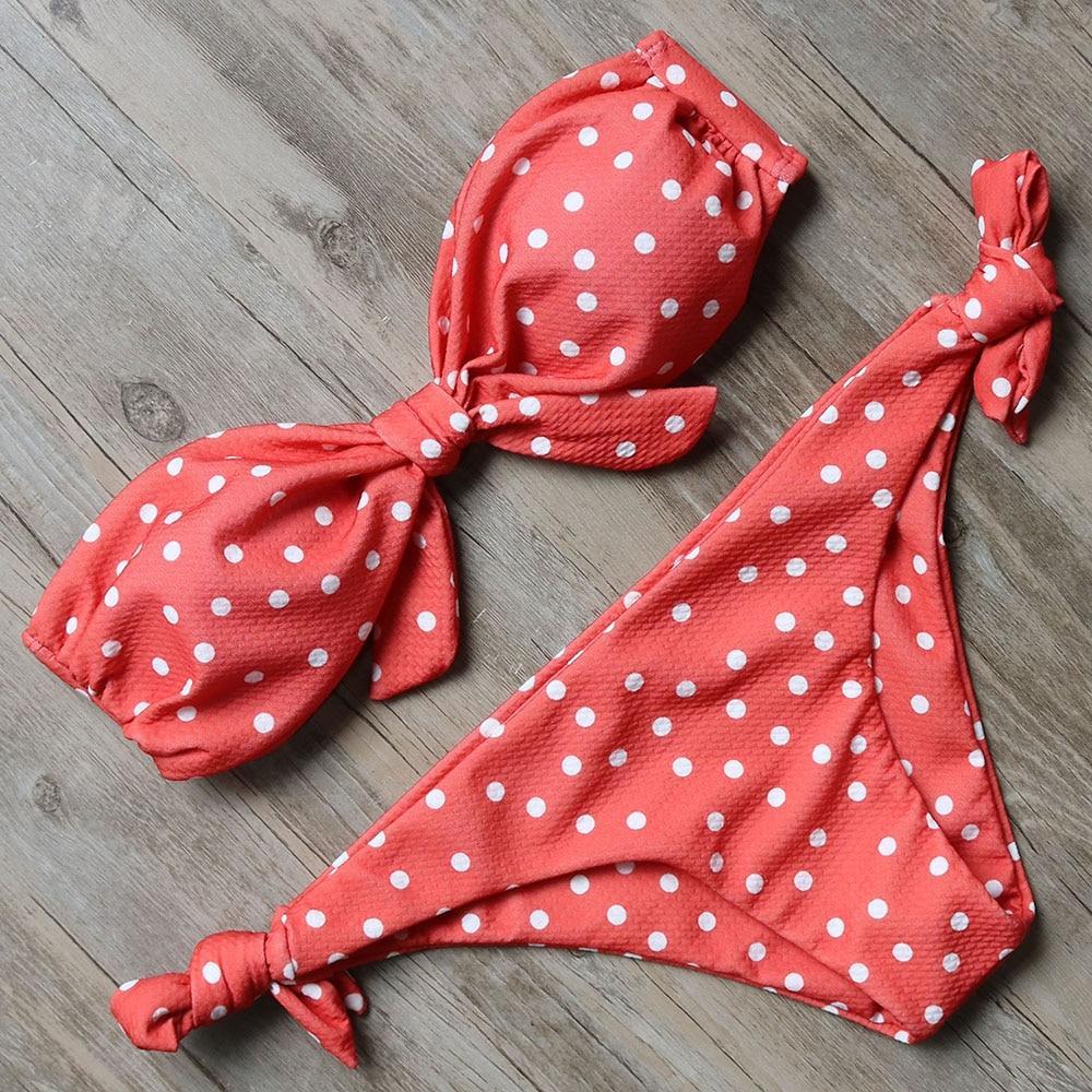 Góra stroju kąpielowego bikini bandeau dla kobiet, bez ramiączek, modna na lato.