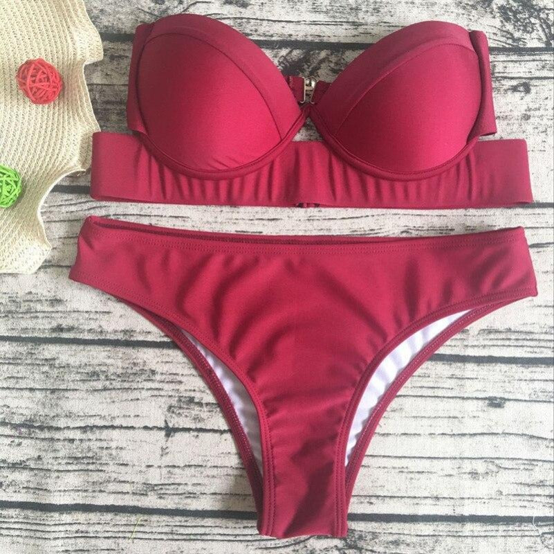 Stylowe damskie bikini dwuczęściowe, strój kąpielowy na plażę, zapewnia idealny wygląd.