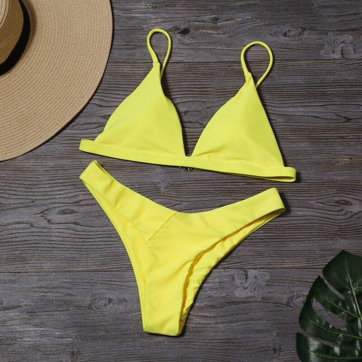 Damski dwuczęściowy strój kąpielowy bikini, idealny na lato, plażę i basen.